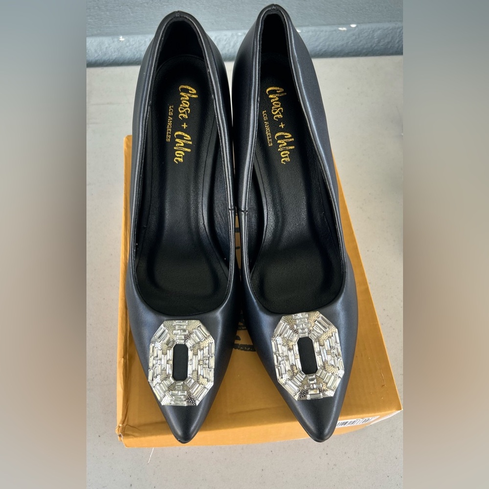 Chase And Chloe Rhinestone Embellishment Heels New In Box Size 11